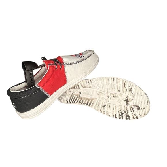 Mens Hey Dude Tri The Wally Ohio State Comfort Shoe Size 11 Red Black B37 - Picture 6 of 7